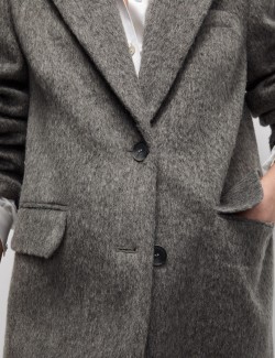 Textured Blazer Coat With Wool