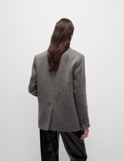 Textured Blazer Coat With Wool