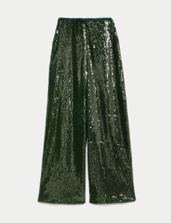 Sequin Wide Leg Trousers