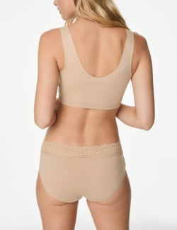 Krajkové midi kalhotky z bavlny s lycrou, 5 ks v balení