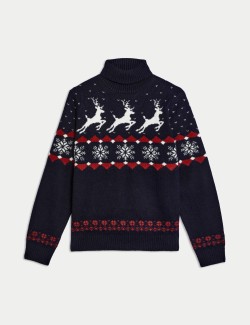 Santa's Sleigh Roll Neck Christmas Jumper