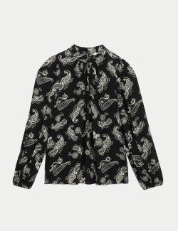 Printed High Neck Blouse