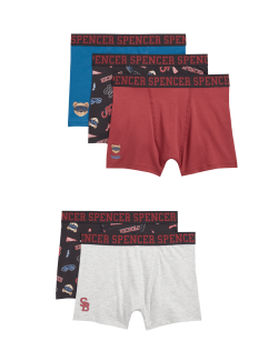 5pk Cotton Rich Spencer Bear™ Trunks (5-14 Yrs)