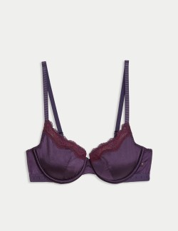 Ella Lace Trim Wired Demi Cup Bra A-E