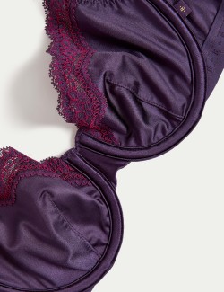 Ella Lace Trim Wired Demi Cup Bra A-E