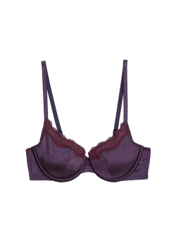 Ella Lace Trim Wired Demi Cup Bra A-E