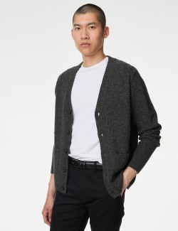 Extra Fine Lambswool Rich V-Neck Cardigan