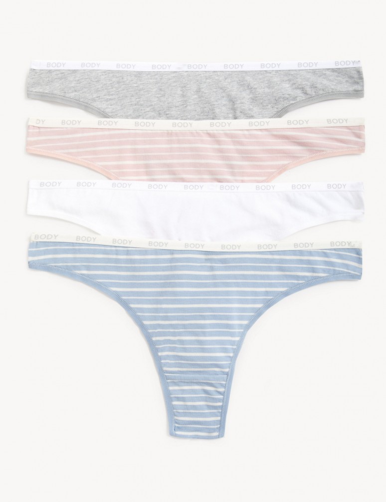 4pk Supima Cotton Rich Thongs