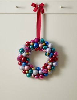 Multicoloured Bauble Wreath