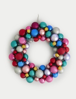 Multicoloured Bauble Wreath