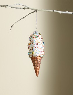 Glass Jewelled Hanging Ice Cream Decoration