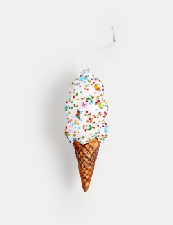 Glass Jewelled Hanging Ice Cream Decoration