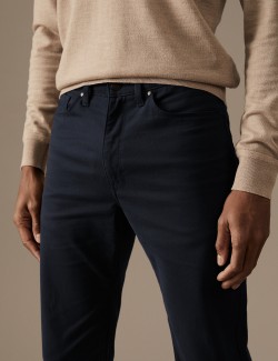 Italské kalhoty úzkého střihu s vysokým podílem bavlny