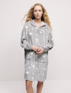 Fleece Star Print Oversized Lounge Hoodie