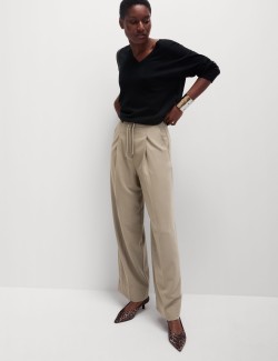 Drawstring Wide Leg Trousers