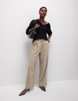 Drawstring Wide Leg Trousers