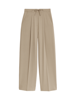 Drawstring Wide Leg Trousers