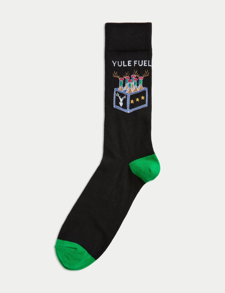 Cotton Rich Yule Fuel Christmas Socks