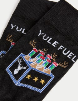 Cotton Rich Yule Fuel Christmas Socks