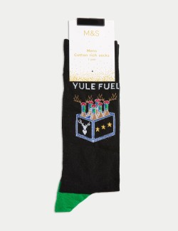 Cotton Rich Yule Fuel Christmas Socks