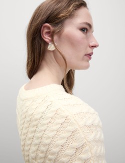 Cable Knit Tipped Detail Relaxed Jumper