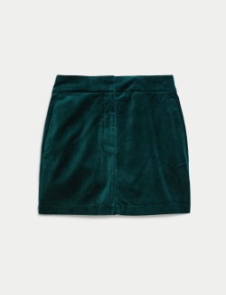 Velvet Mini A-Line Skirt