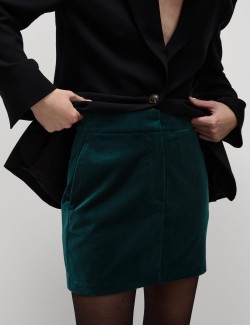 Velvet Mini A-Line Skirt