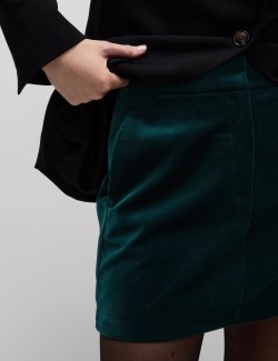 Velvet Mini A-Line Skirt