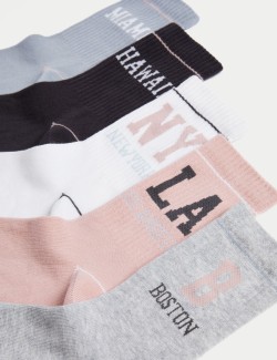 5pk Cotton Blend Sports Socks (6 Small - 7 large)