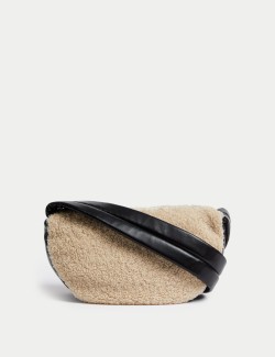 Faux Shearling Cross Body Bag