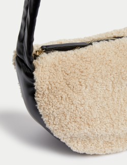 Faux Shearling Cross Body Bag