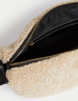 Faux Shearling Cross Body Bag