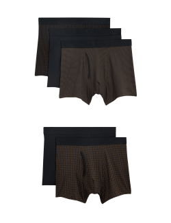 5pk Microskin Monochrome Geometric Trunks