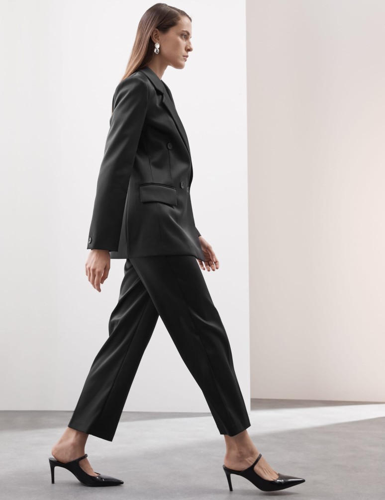 Satin Straight Leg Trousers