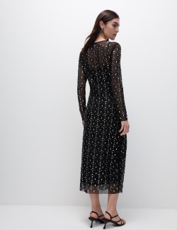 Embellished Midaxi Column Dress