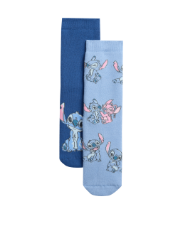 2pk Cotton Rich Lilo & Stitch™ Slipper Socks (6 Small - 7 Large)