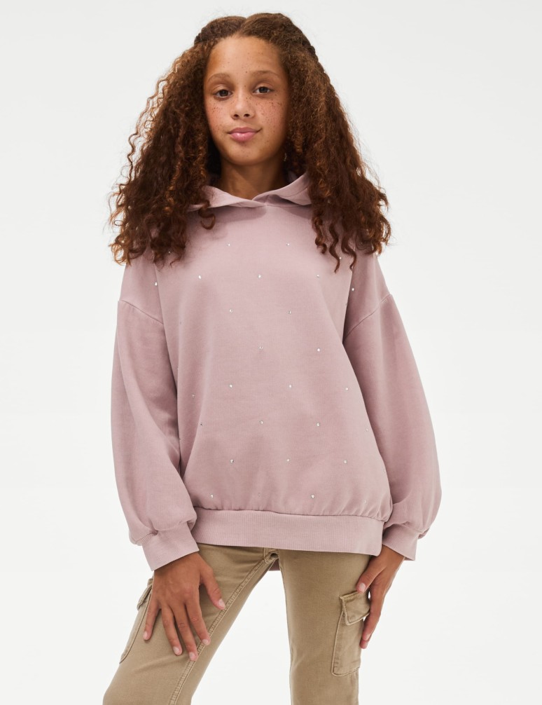 Cotton Rich Diamante Gem Hoodie (6-16 Yrs)