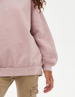 Cotton Rich Diamante Gem Hoodie (6-16 Yrs)