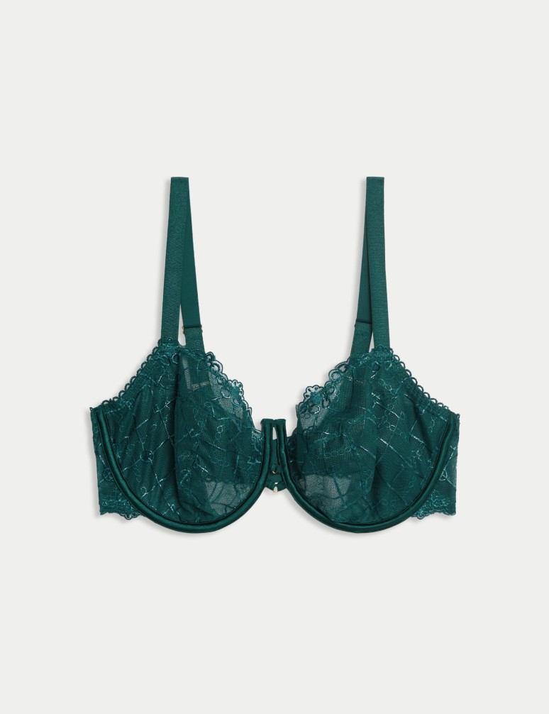 Anelli Embroidered Wired Balcony Bra F-H