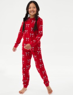 Christmas Fleece Bow Pyjamas (1-16 Yrs)