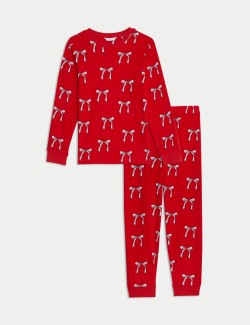 Christmas Fleece Bow Pyjamas (1-16 Yrs)