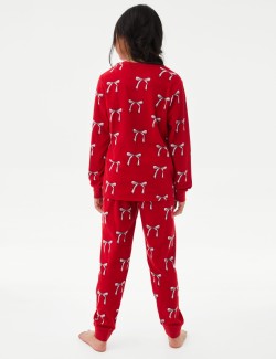 Christmas Fleece Bow Pyjamas (1-16 Yrs)