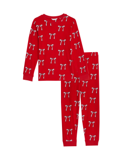 Christmas Fleece Bow Pyjamas (1-16 Yrs)