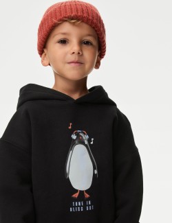 Cotton Rich Penguin Hoodie (2-8 Yrs)