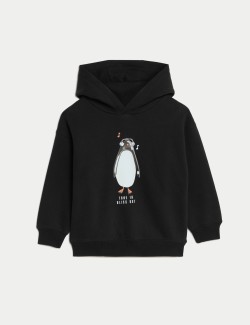 Cotton Rich Penguin Hoodie (2-8 Yrs)