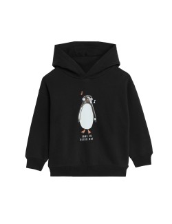 Cotton Rich Penguin Hoodie (2-8 Yrs)