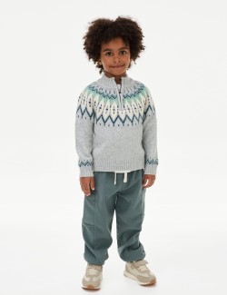 Fair Isle Knitted Half Zip Jumper (2-8 Yrs)