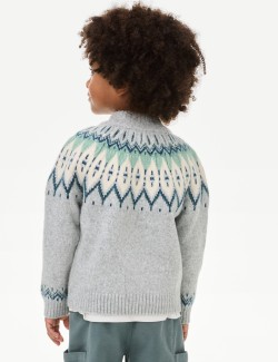 Fair Isle Knitted Half Zip Jumper (2-8 Yrs)