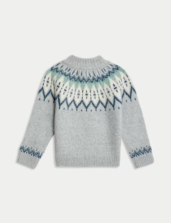 Fair Isle Knitted Half Zip Jumper (2-8 Yrs)