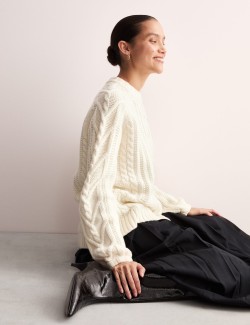 Pure Lambswool Textured Cable Knit Jumper